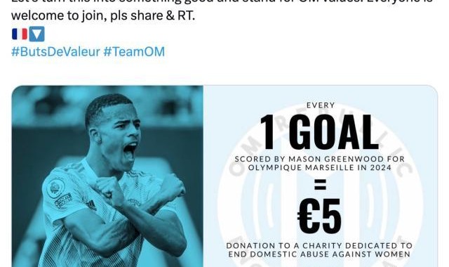 开云中国-马赛球迷发起活动弥合分歧：格林伍德进球我捐款